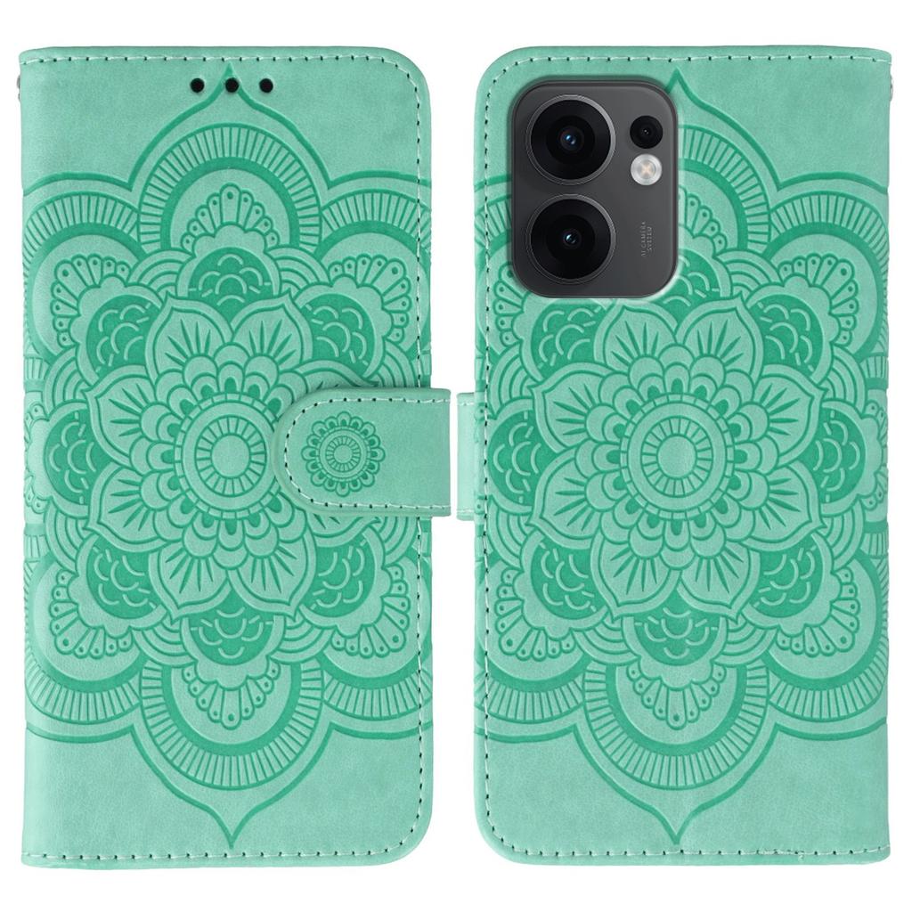 For Oppo Reno13 F 4G/5G Case PU Leather Mandala Imprinted Design Wallet Phone Cover