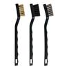 SUNDRY SWB-3 Wire Brush Set, 3-Piece Set (Brass/Stainless Steel/Nylon), 180mm Long, for Stovetops, Stain Removal, and Rust Removal, Cleaning, and More