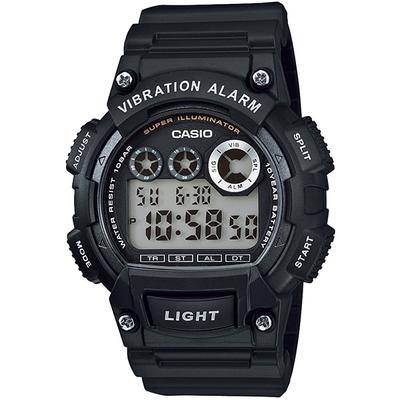 W-735H-1AJH [Стандартные часы] Круглые часы из черной смолы, цифровые