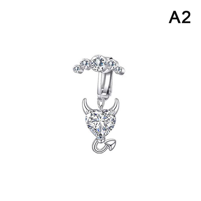 Поддельное кольцо для пупка Love Wings Butterfly Поддельная подвеска для пирсинга живота Клипса для пупка Не пупочная Поддельная серьга для пирсинга Клипса