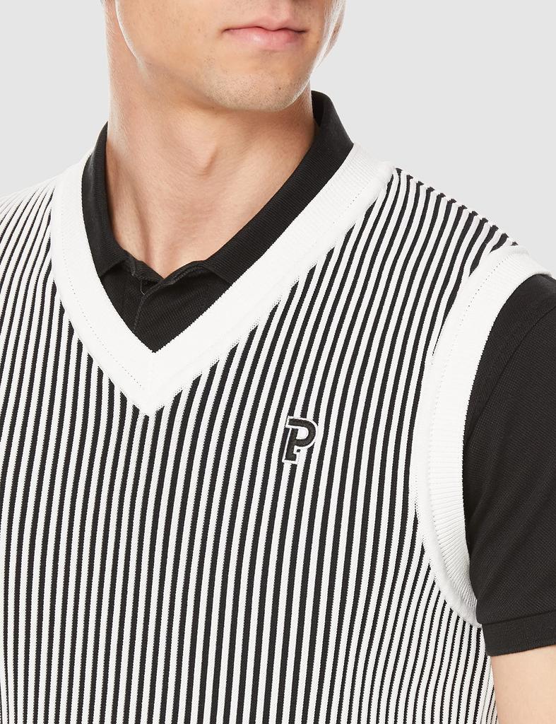 Вязаный жилет из хлопка Beam PG Logo Knit Longest Pattern x Dark Navy 4 [Pearly Gates] Мужской / 053-3173203 031_White [M]