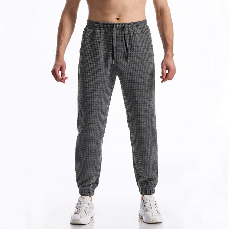 Grid Design Fabric Men's Casual Sports Pants Gym Sport Trousers For Men Jogger Sweatpants Running Workout Jogging Long Pants