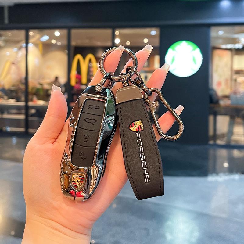 Zinc Alloy Car 3/4 Buttons Case Key Cover Protection Shell For Porsche Cayenne Panamera Macan Cayman 911 718 918 958 Accessories