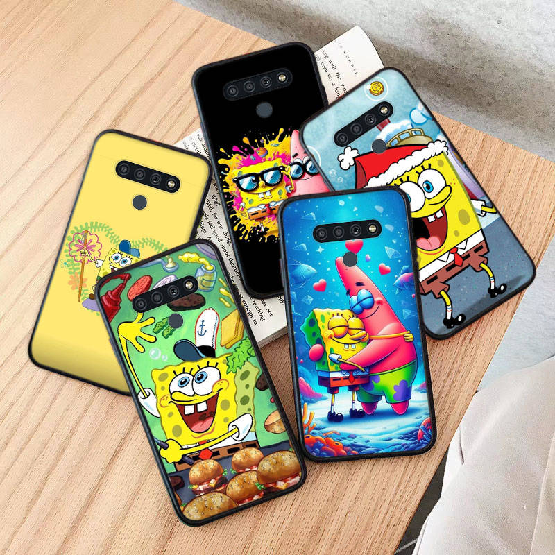 AS17 Spongebob Black Case for Xiaomi Poco X6 M5 M6 F5 F6 F1 C65 C55 C50 C51 C40 Redmi Note 7 8 14C A3X 13C 12C 11 10A 9C Pro Sofe Cover