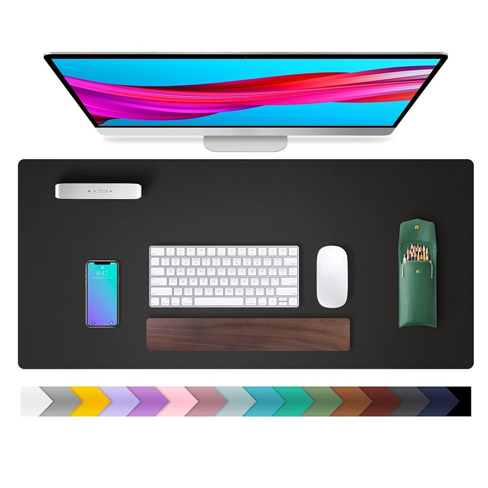 PU Leather PU Mouse Pad Waterproof Keyboard Mousepad Easy Clean Desk Blotter  Home