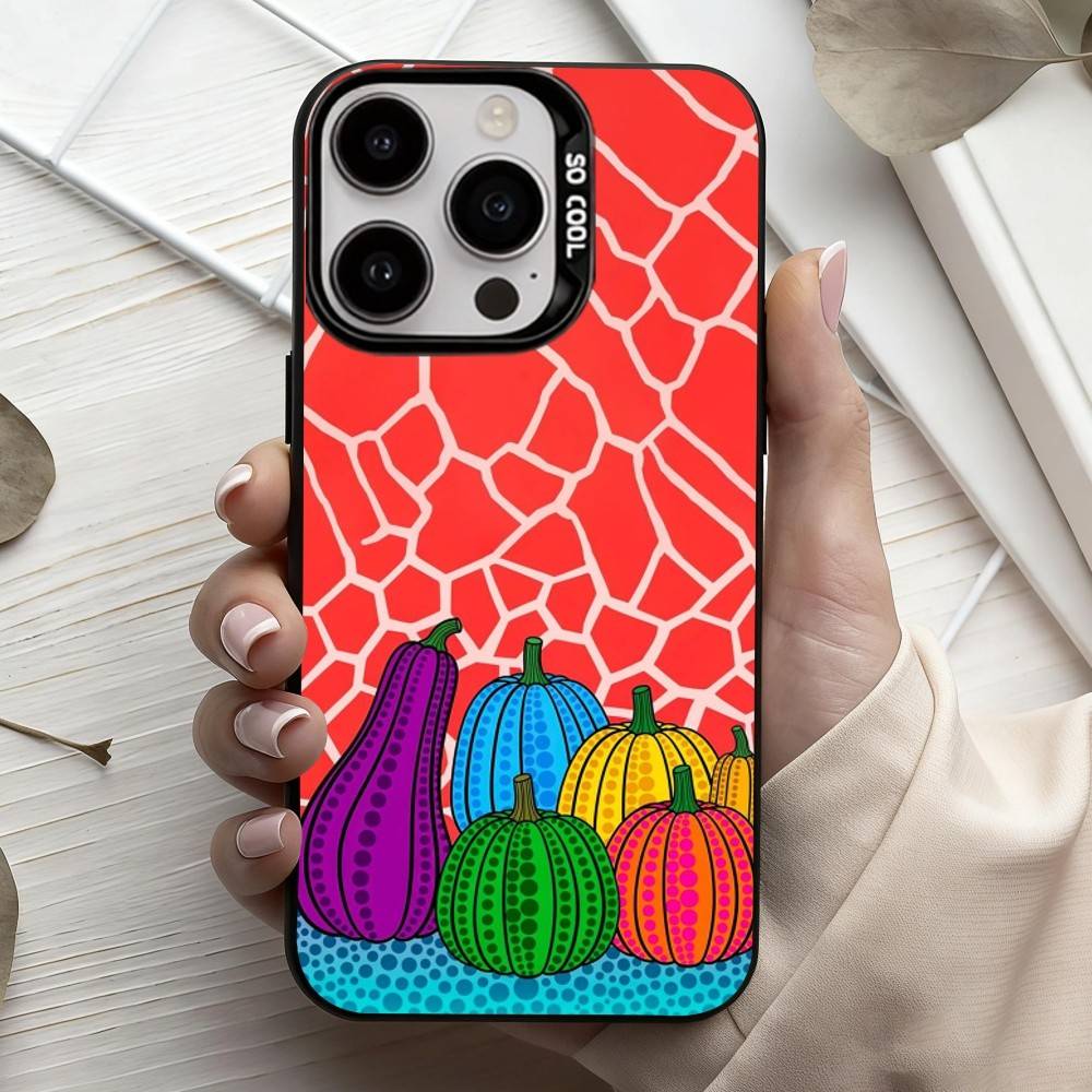 F-Смешная Тыква Y-Яёи К-К-К-Кусама Чехол для Телефона Для iPhone17,16,15,14,13,12,11 Plus,Pro Max Черный Конфетный серебристый чехол для телефона