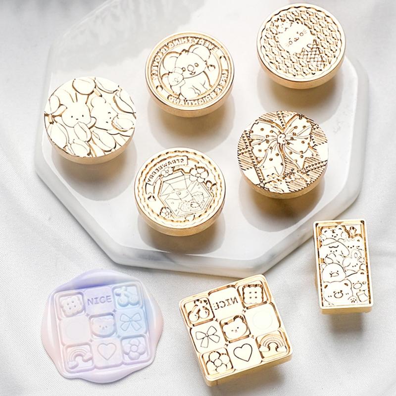 Сменный восковой штамп с героями мультфильмов, 11 видов конструкций, круглый/квадратный/прямоугольный для изготовления карточек «сделай сам», запечатывающий конверт