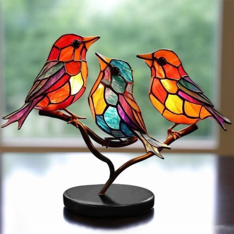 Акриловые птицы, декоративные украшения на ветках, украшения для групп птиц или украшения для домашнего офиса, 5 стилей