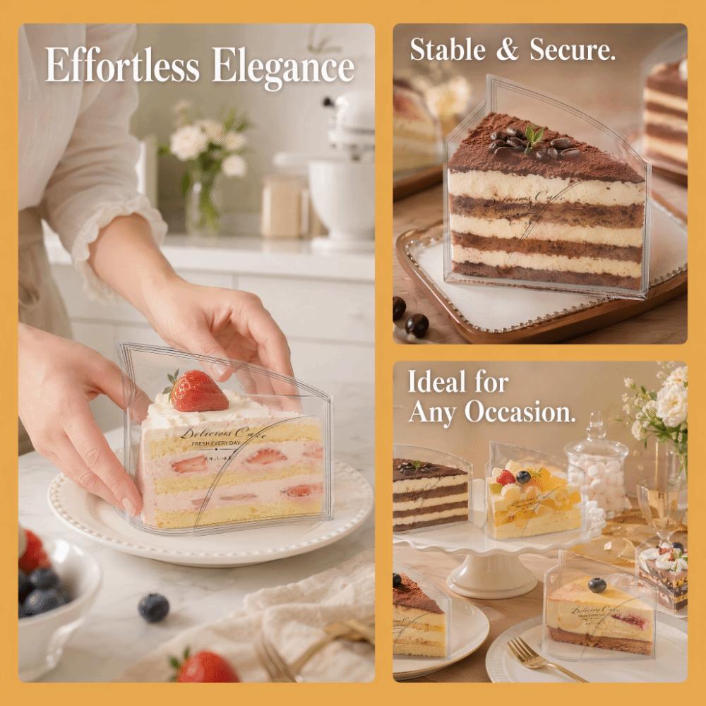 100PCS Transparent Triangle Shape Mousse Surrounding Edge Cake Wrapping Tray Mousse Desserts