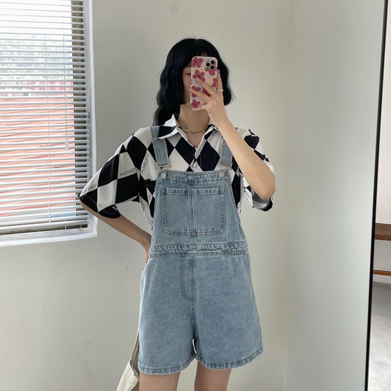 Summer Women Denim Shorts Female Loose Wide Leg Shorts Korean Jumpsuit Shorts for Women
