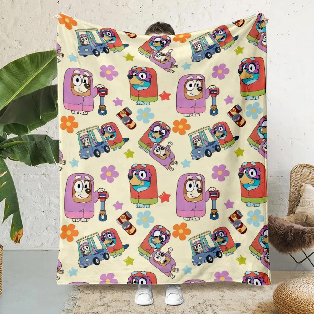 Одеяло с принтом Cartoon B-Blueys Bandit-Chillis, одеяла для пикника, теплое одеяло, мягкое и удобное одеяло для дома, путешествий, дня рождения