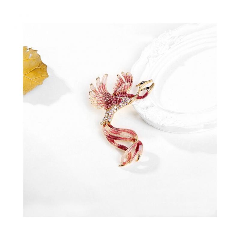 A phoenix enamel brooch suitable for both men and women, a beautiful accessory perfect for parties and office wear.