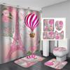 30 Colors LOVE Shower Curtain Set Non-Slip Rugs Bath Mat Toilet Lid Cover and 12 Hooks Waterproof Polyester Bathroom Decor