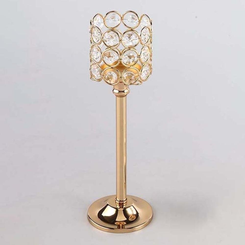 Metal Crystal Candle Holder Hollow Craft Candelabra Wedding Venue Floral Arrangements