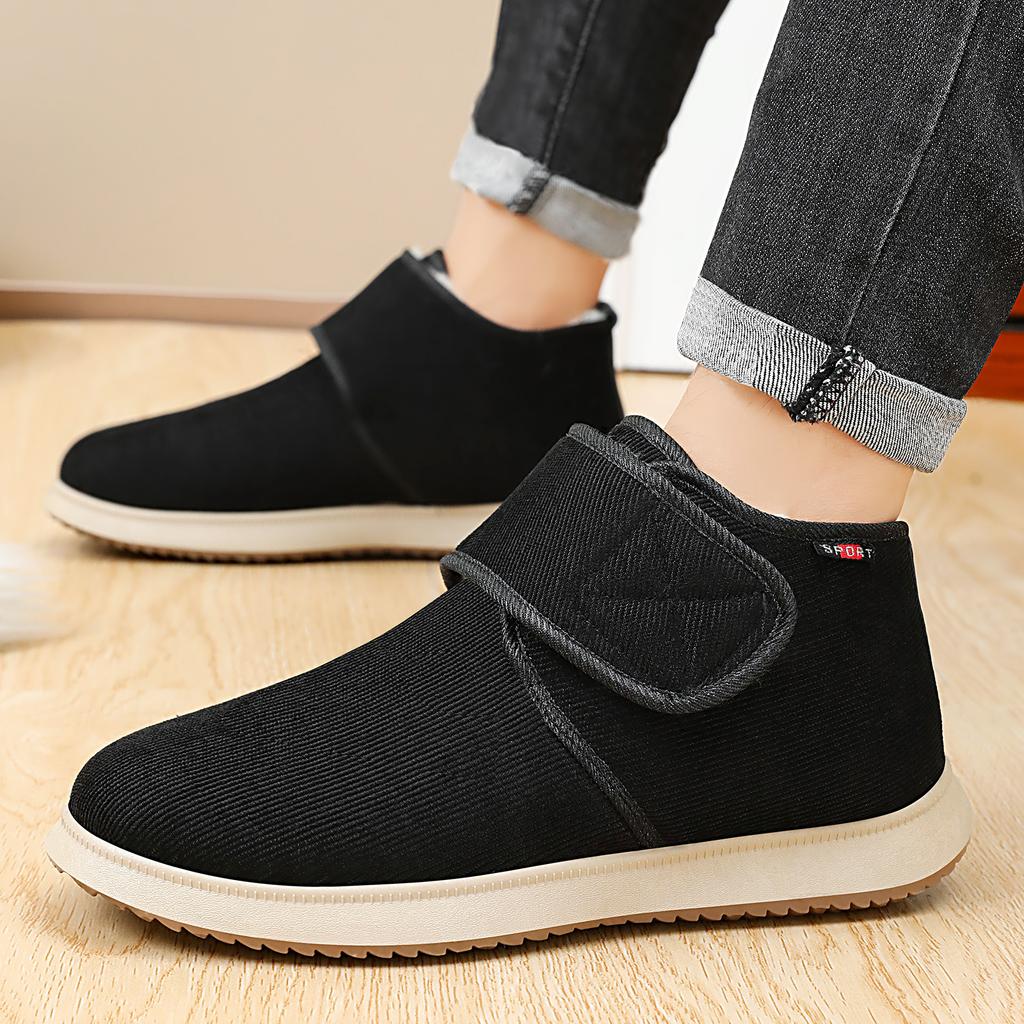 Men's Cotton Shoes Men's Boots New Velcro Snow Boots Cold-proof and Warm Piled Thickened Cotton Boots