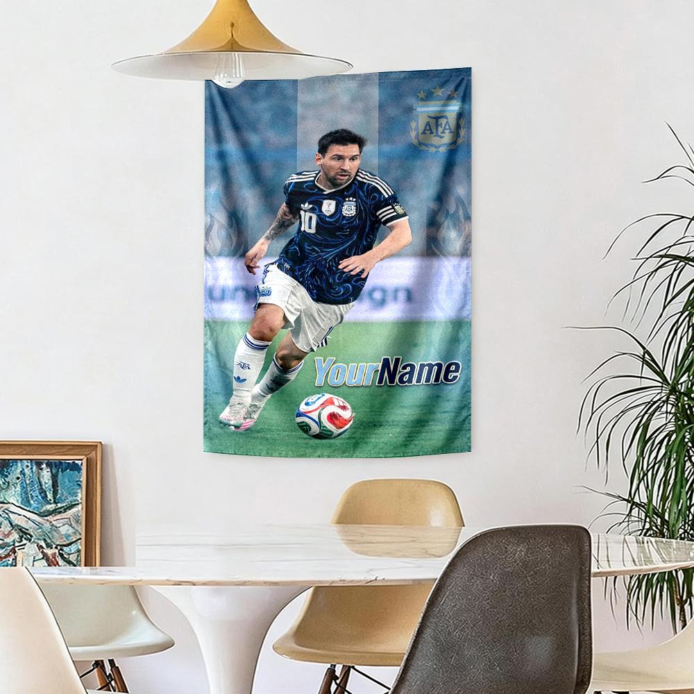 Messi Custom Your Name Wall Decor Tapestry Art For Pet Memorial Birthdaywedding Party Backdrop Family Gift