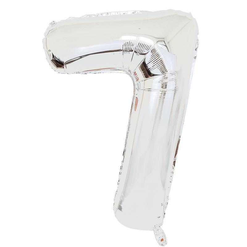 32-дюймовые золотые и серебряные цифровые фольгированные шары для украшения вечеринки - Американский стиль