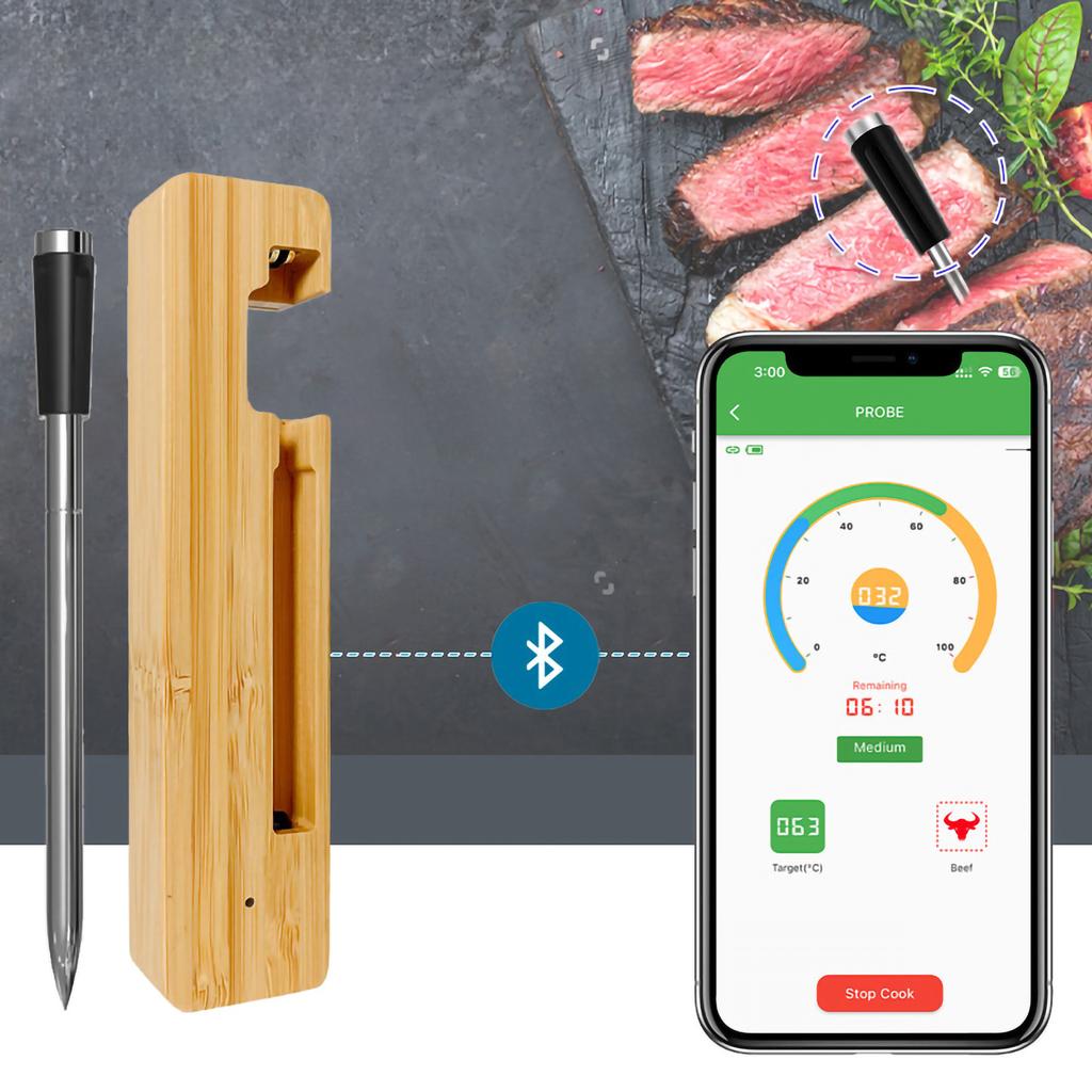 Household Kitchen Wireless Barbecue Meat Thermometers with Timing Function Waterproof Barbeque Thermometers for Oven BBQ Cooking