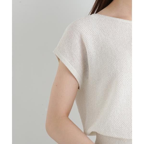 Proportion Body Dressing Lame Loose Knit Ecru Women's Sweater,