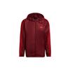 Striped Logo Print Sports Casual Hooded Jacket Men Outerwear Burgundy HE4319