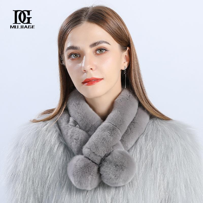 Scarf Women's Winter New Korean Fashion Versatile Thickened Cute Girl Rex Rabbit Hair Handmade Fur Neck