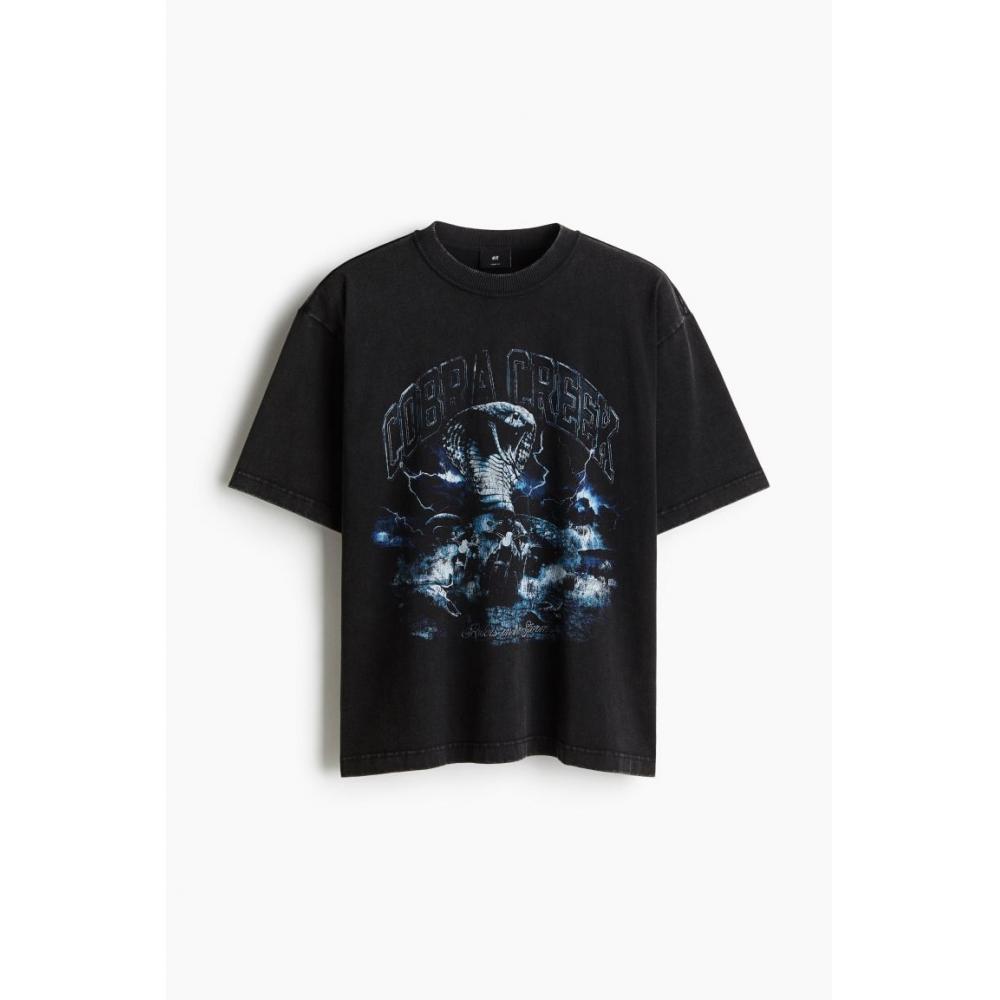 Футболка с принтом HM свободного покроя Black Cobra Creek