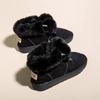 Hairball Snow Boots for Women In Winter Cute with Thick Velvet One Foot Warm Bread Shoes Cotton Shoes