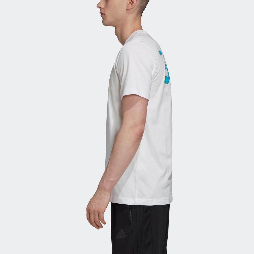 adidas Футболка с коротким рукавом и круглым вырезом с логотипом карты Евро-2020, мужская, белая FM3725