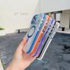 Luxury Transparent Magnetic for Magsafe Case For iPhone 17 Pro Max  Air 16 15 14  Plus13 12 11 Colorful Border Shockproof Cover