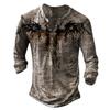Men's Long Sleeve Punk Style Fashion T-Shirt Spring and Autumn Causal Vintage T Shirts