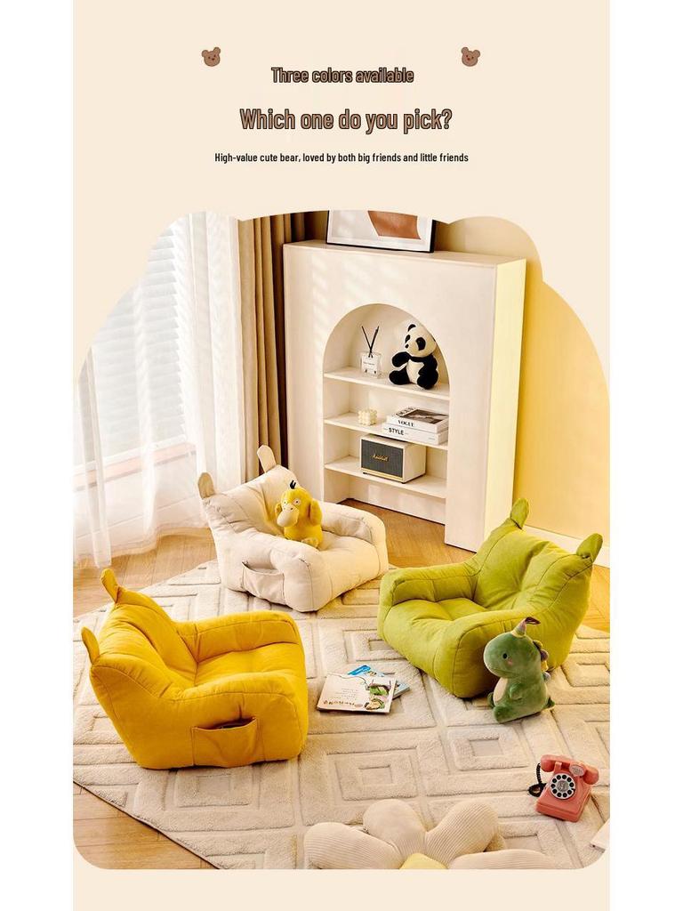 Cartoon Bear Children's Sofa Chair - Cute Reading Seat for Baby or Girl