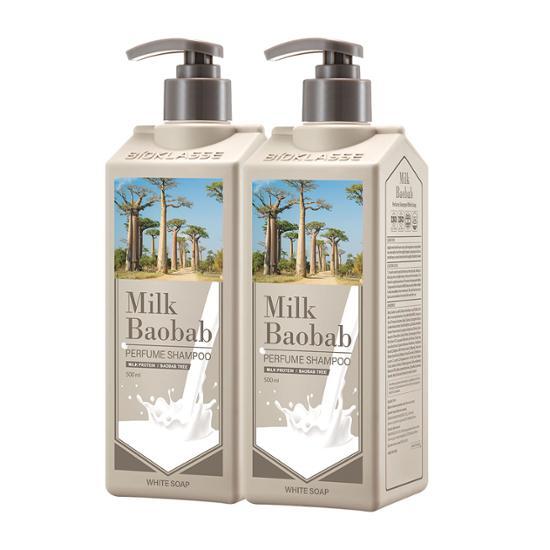 Milk Baobab Парфюмированный шампунь Белое мыло Двойной план (500мл+500мл)