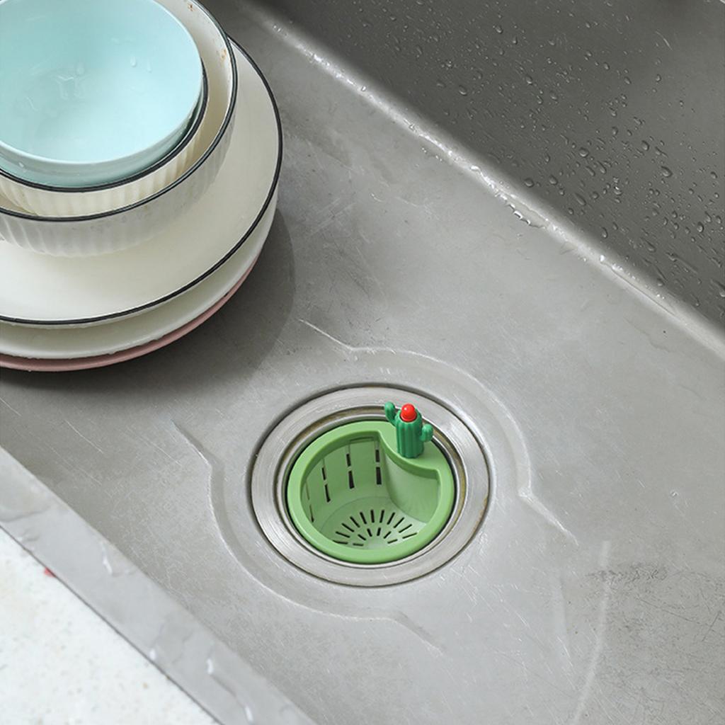 Multiple Use Cactus Sink Strainer Basket Automatic Dumping Feature Cactus Shape Sink Filter Basket Kitchen Accessories