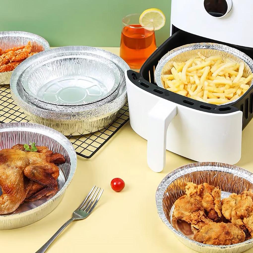 50 шт. Противни для выпечки с прозрачными крышками Подложка для фритюрницы для заморозки Пицца Хлебные лотки Контейнеры для разогрева Тарелки для пирогов Кухонная утварь
