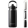 Бутылка для воды большого размера Direct с удобной термической обработкой из нержавеющей стали 316 без ручки из нержавеющей стали черного цвета, 1,9 литра, стильная, термическая, прохладная, емкость,