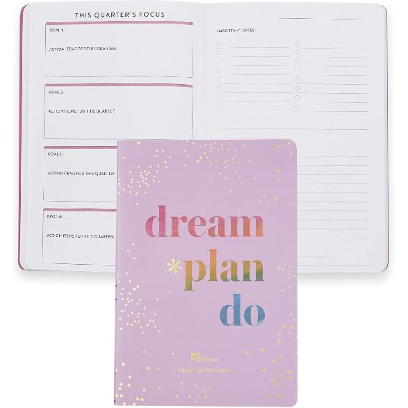 Erin Condren Планер 'Год в обзоре' Petite | Маленький годовой и ежемесячный планировщик постановки целей, Тонкий и портативный планировщик целей, Дневник и Продуктивность