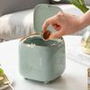 Double-layer Design Car Trash Bin Press Open Lid Mini Waste Bin Kitchen Waste Basket Coffee Table