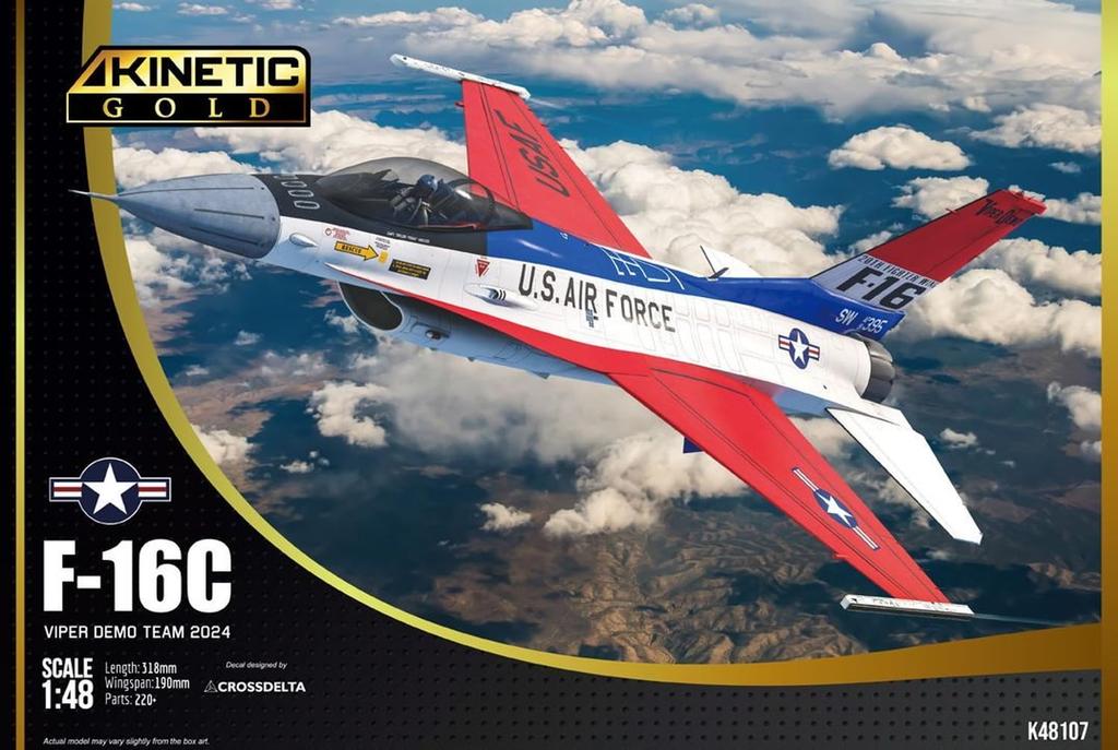 Kinetic Viper Demo Team 2024 Пластиковая модель KNE48107 1/48 F-16C