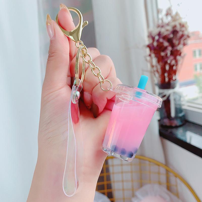 Adorable Cartoon Unicorn Boba Tea Acrylic Keychain Cute Gift For Friends And Couples