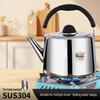 304 Stainless Steel Whistling Kettle for Gas & Induction, Large Capacity