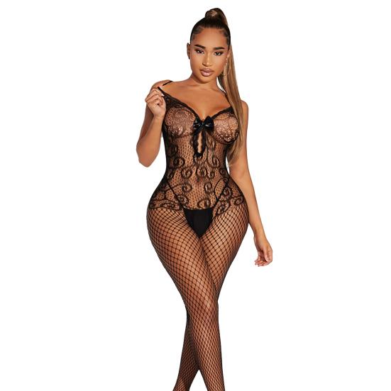 Нежное боди для сна, ажурные чулки в стиле Bodycon