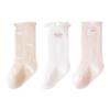 3 пары/комплект носков для новорожденных девочек, летние тонкие детские носки до колена с оборками из хлопка, милые носки с сеткой и оборками для младенцев 0-3 года