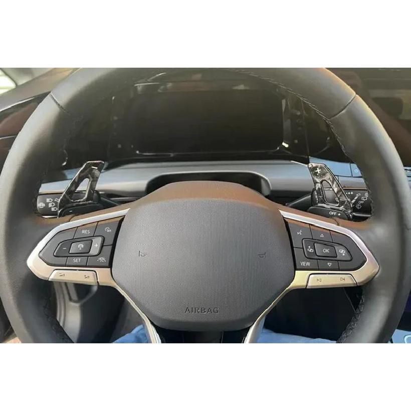 Carbon Fiber Car ABS Shifter Gear Shift Paddles Steering Wheel Paddle For Volkswagen VW Tiguan PASSAT Touareg Tharu Golf 8