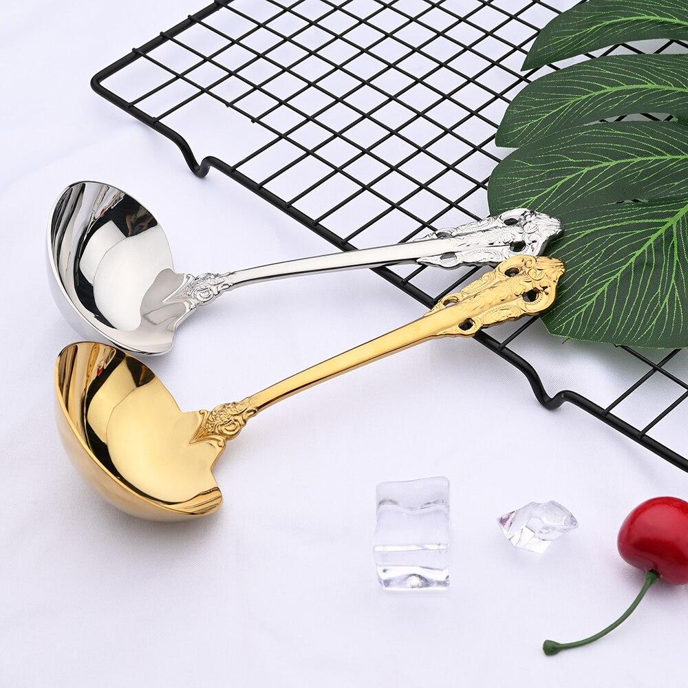 Gold Luxury Dinner Set Western Gold Plated Dinnerware Cutlery 18/10 Stainless Steel Vintage Kitchen Untensile Knife Fork Set