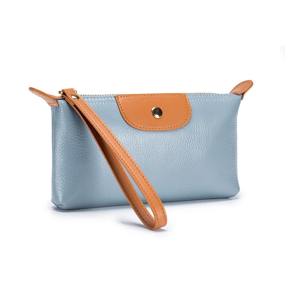 Новый модный кожаный женский кошелек контрастный клатч для мамы портативный нишевый универсальный наручный когти большой емкости