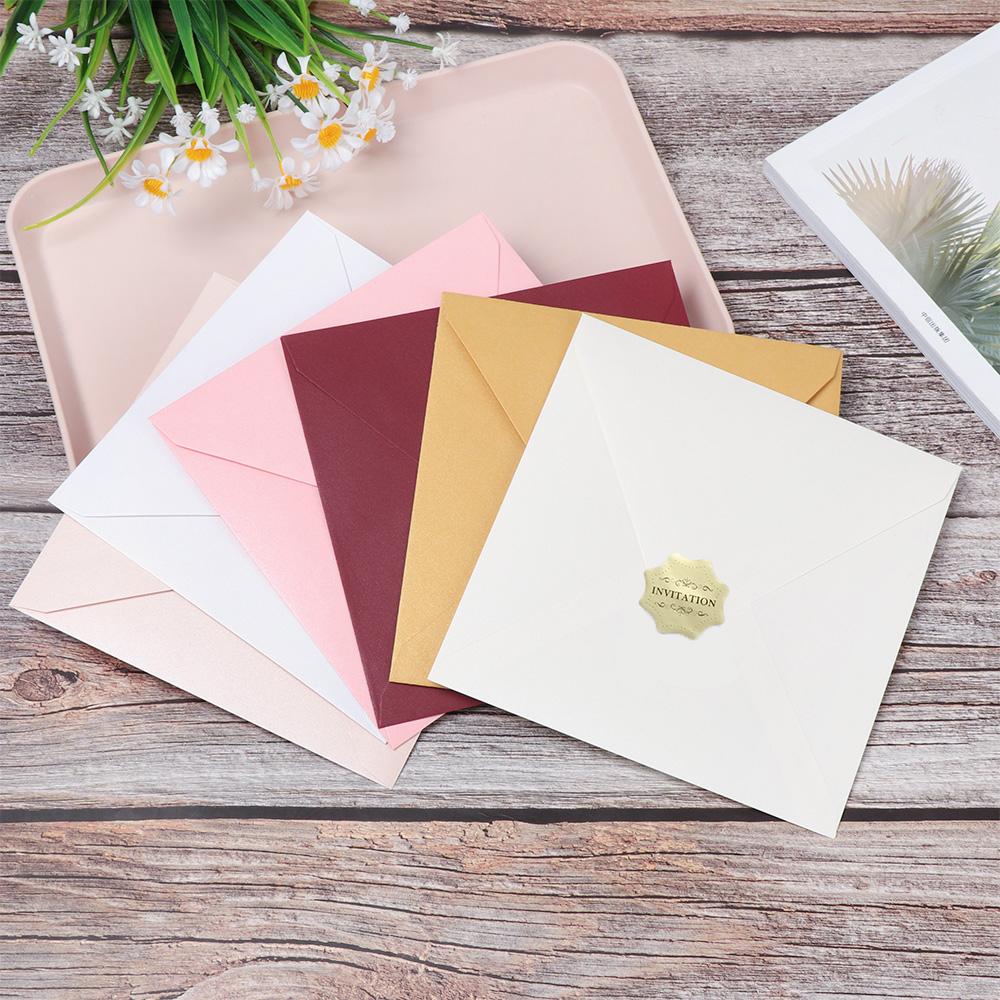 Gift Multicolor Pearlescent Greeting Card Encased Pearl Papers Envelope Bag Square Paper Envelopes
