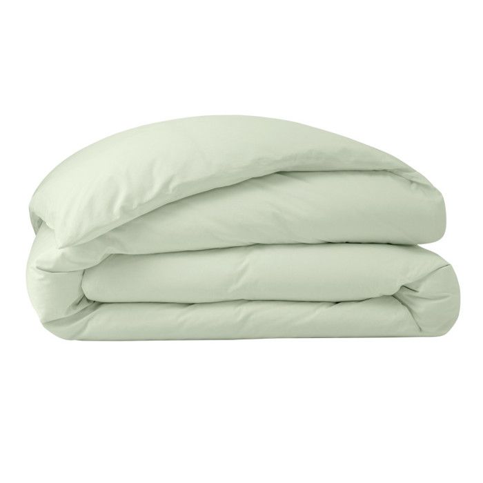 Housse de couette percale de coton peigné "Julian" toutes dimensions Coton Pur - 260x240 - Julian Vert d'Eau