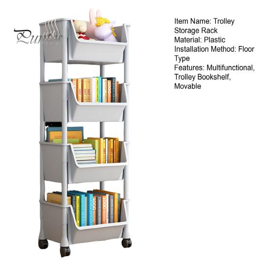 Передвижная стойка для хранения вещей, многофункциональный органайзер для хранения вещей с вращающимися на 360 градусов колесами, тележка, книжная полка, стеллаж для хранения вещей для кухни, ванной, столовой