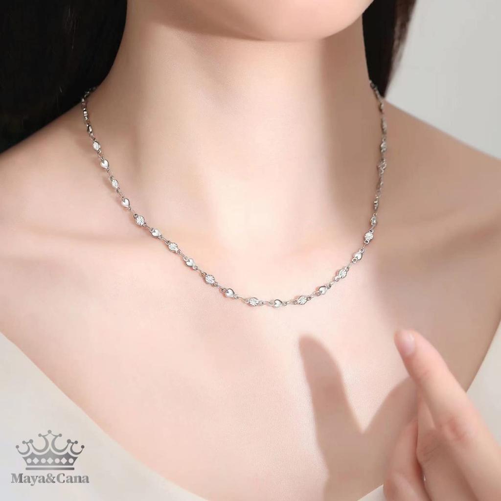 Magnetic Necklace for 2 Magnetic Surgical Stainless Steel Necklace Gift Box Included [MAYA&CANA] Women, Stylish, Pieces, 200mt, Chain, 45cm, (Silver)