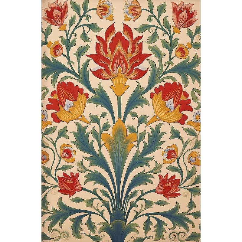 Индийское народное искусство Древо жизни Винтажный лотос Персидский цветочный узор Плакат и печать Картина на холсте Настенные картины Декор для дома